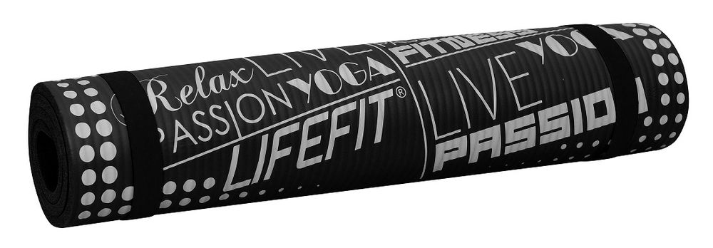 LIFEFIT Podložka Yoga Mat Exkluziv, 100×58×1 cm, čierna